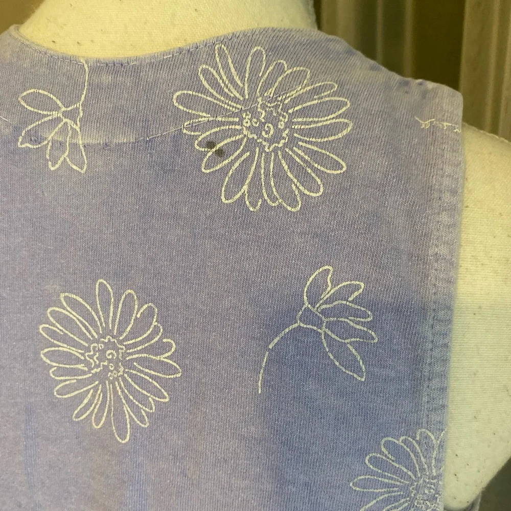 Vintage 90’s boho flower lavender mineral wash midi dress - Picture 7 of 7